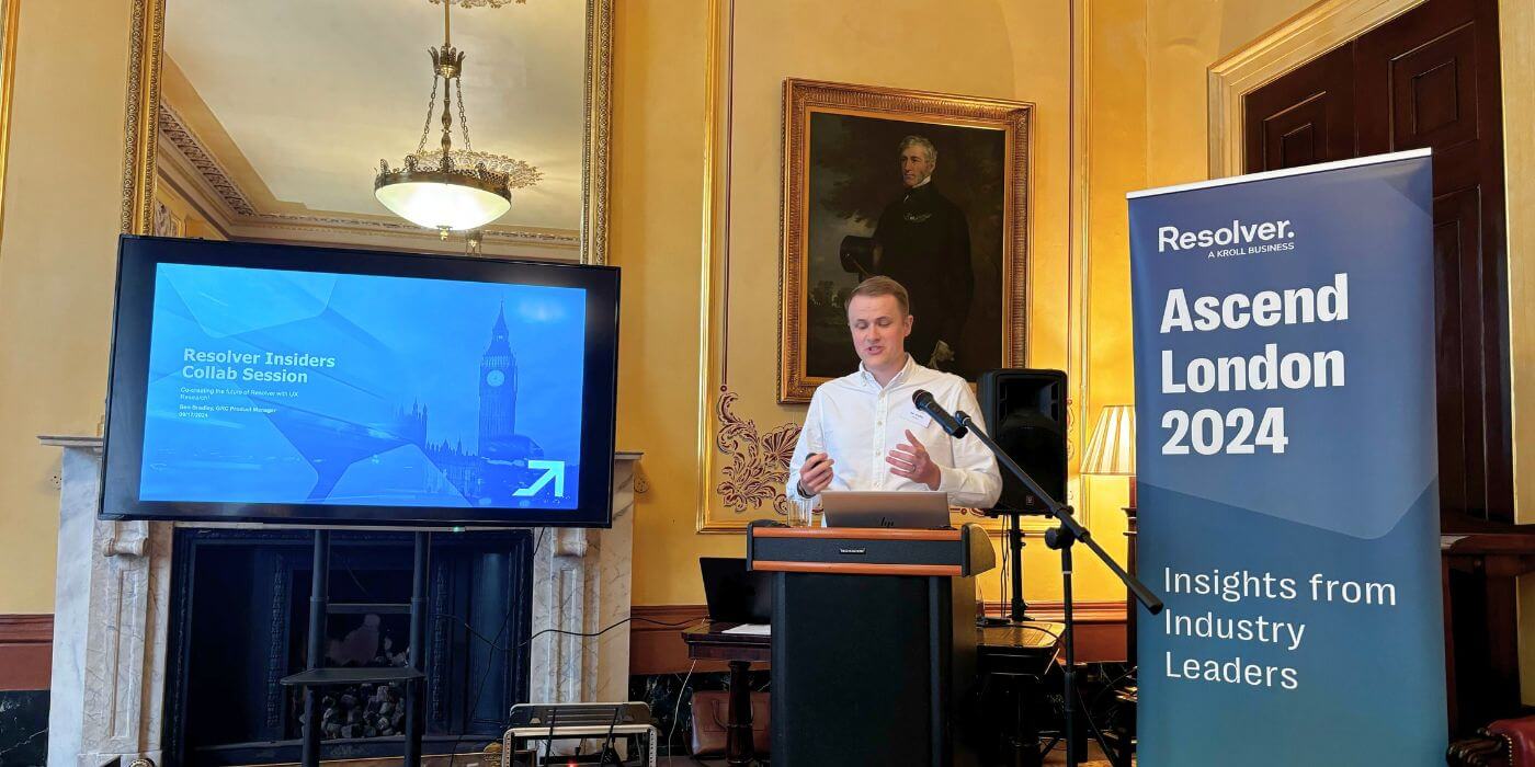 7 key takeaways from ascend london 2024: shaping the future of grc 3 A speaker presents a presentation on shaping the future of grc during ascend london 2024.