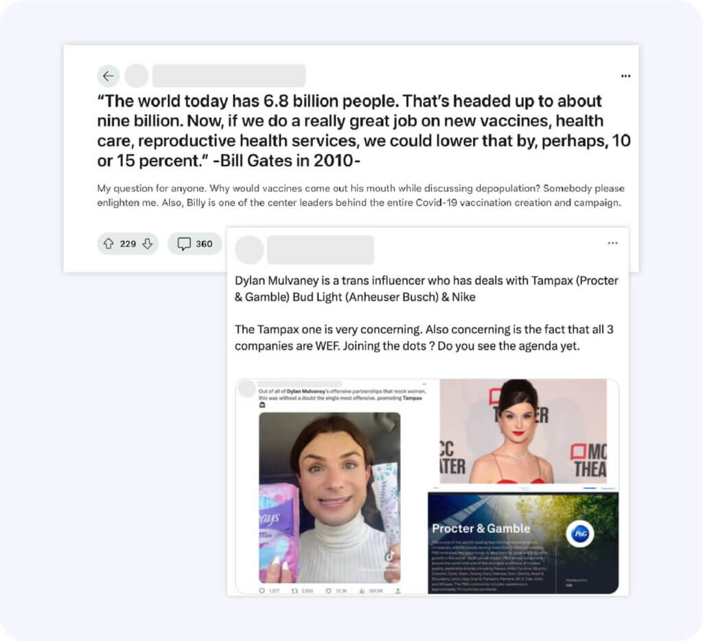 Conspiracy theories targeting brands on social media can have adverse impact on brand reputation.