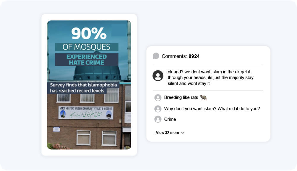 Livestreams, short-form videos and private messaging apps used to incite anti-migrant riots in the uk 13 Users employed dehumanizing language in comments under non-violative short-form videos on mainstream platforms.